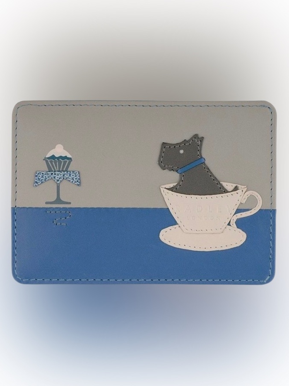 Radley Teatime Card Holder - Blue & Gray - New in Dustbag